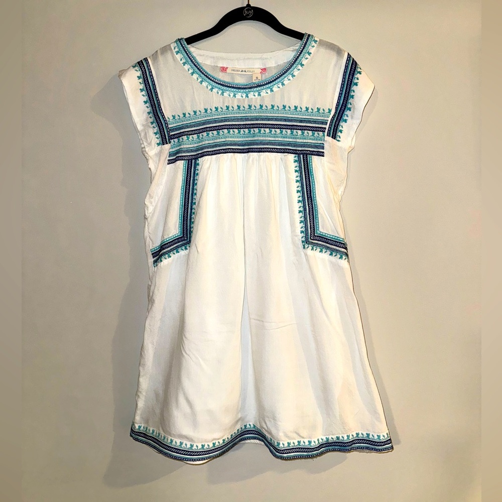Chelsea & Violet lined, embroidered mini dress